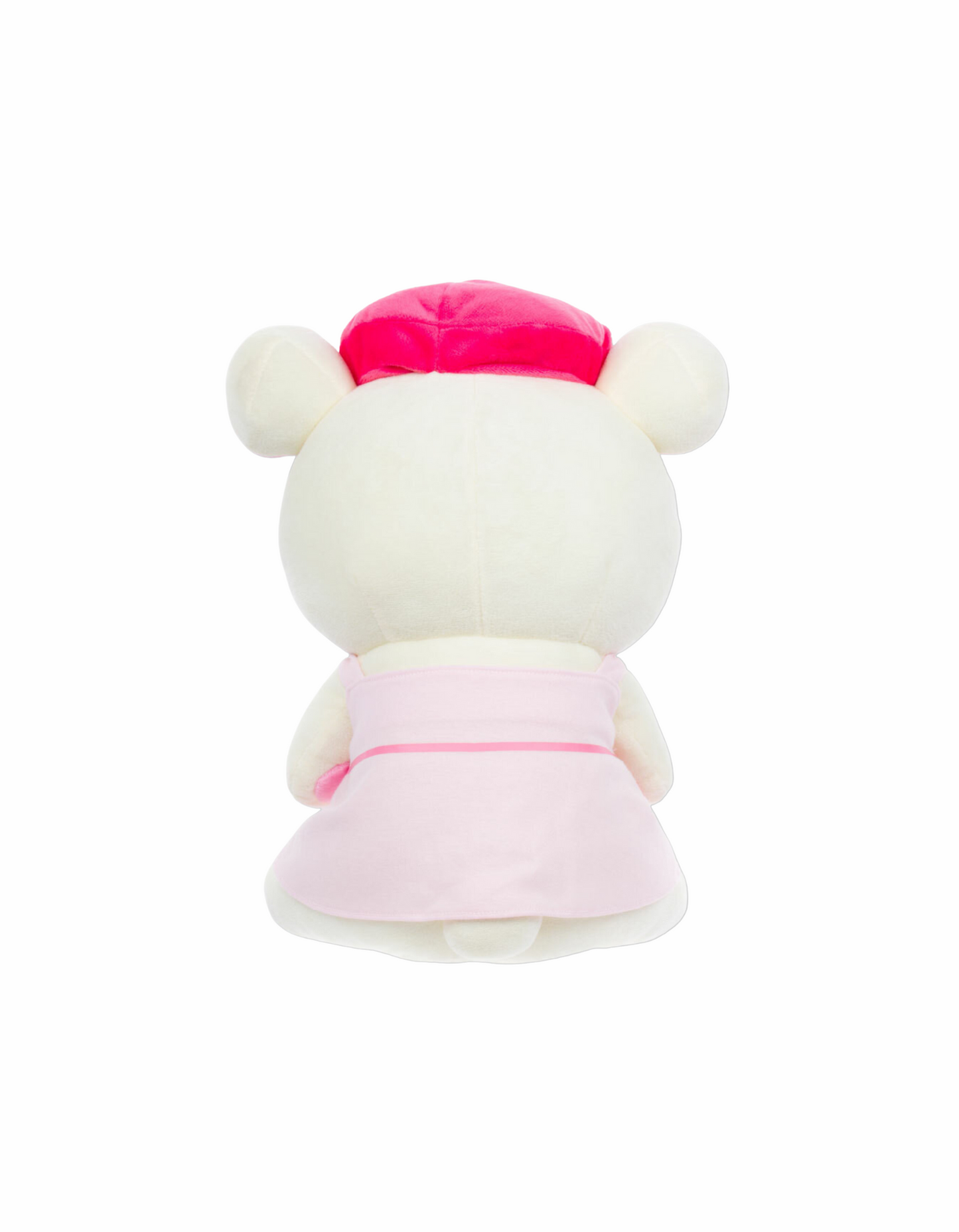 Korilakkuma in a Pink Overall Dress and Cap