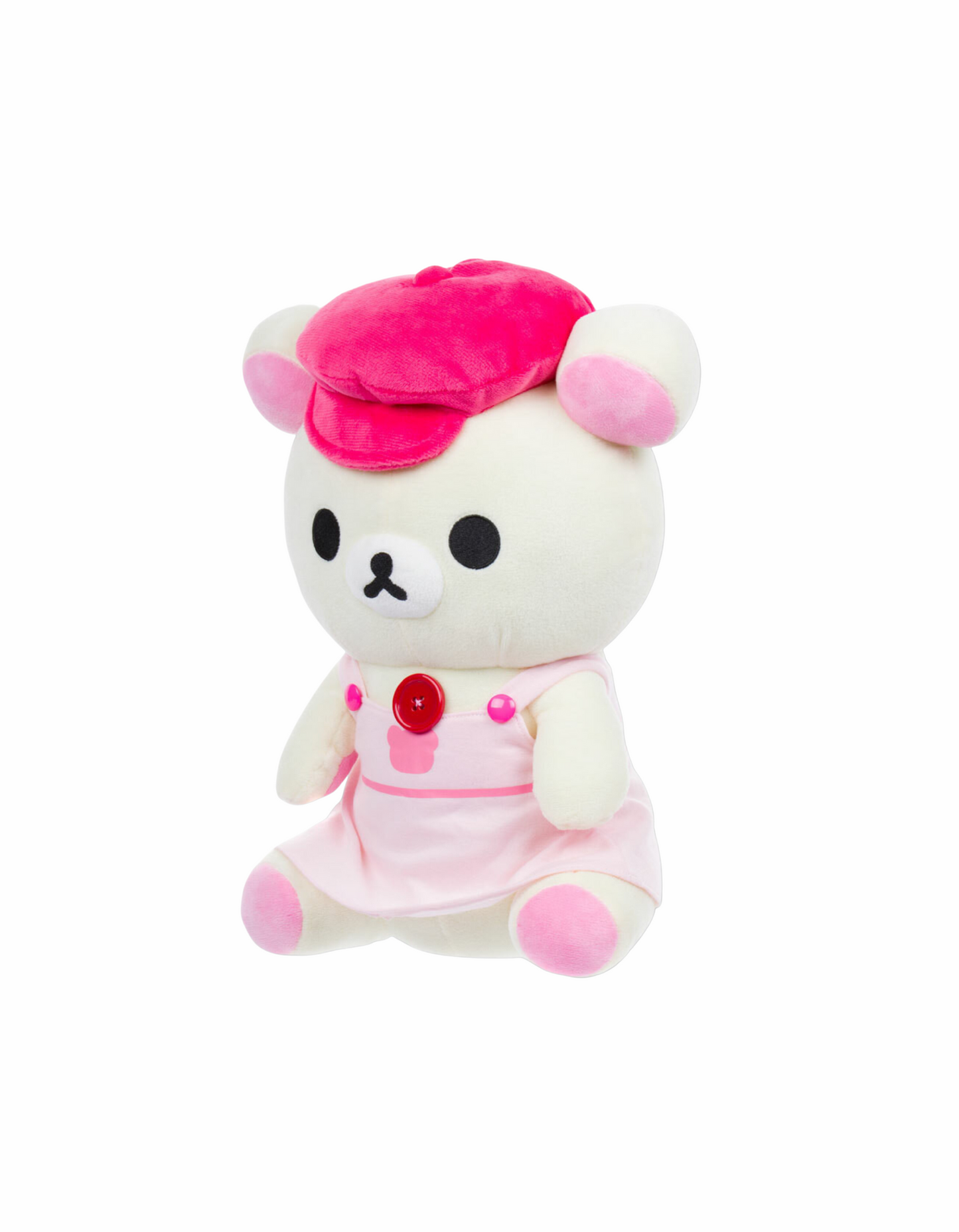 Korilakkuma in a Pink Overall Dress and Cap