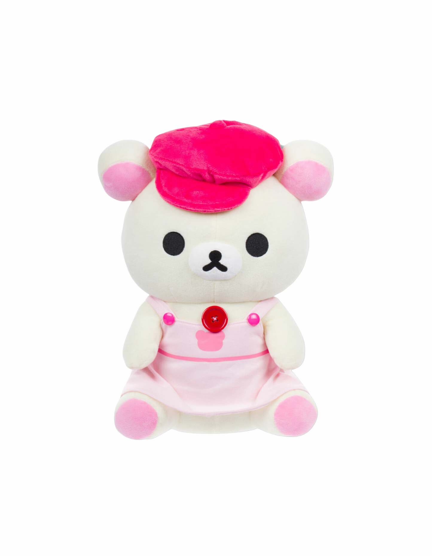 Korilakkuma in a Pink Overall Dress and Cap