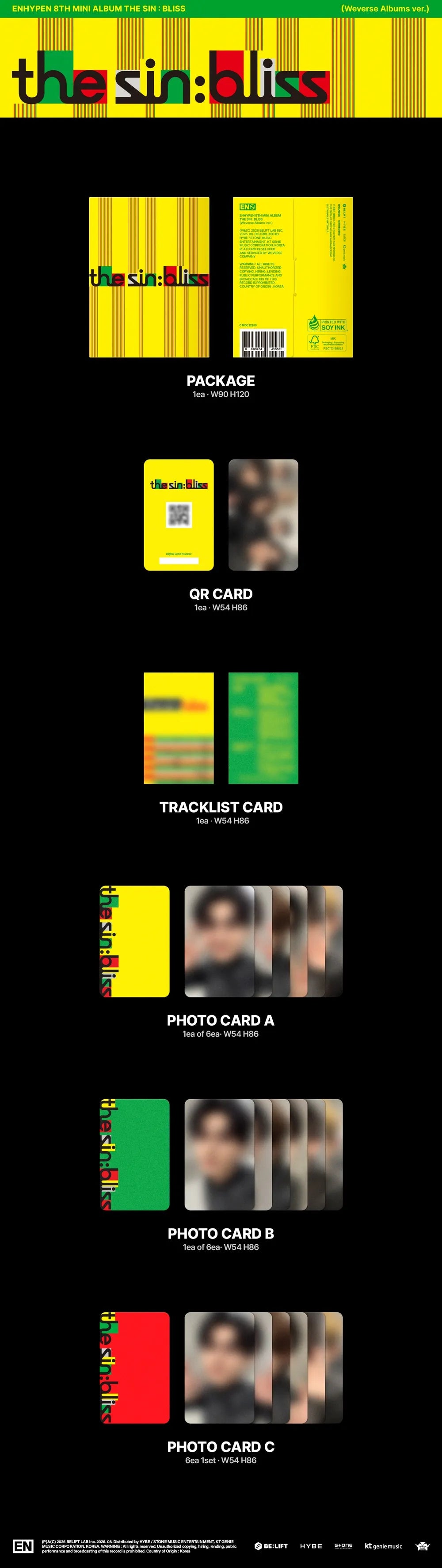 ENHYPEN THE SIN BLISS Weverse Albums Ver product details