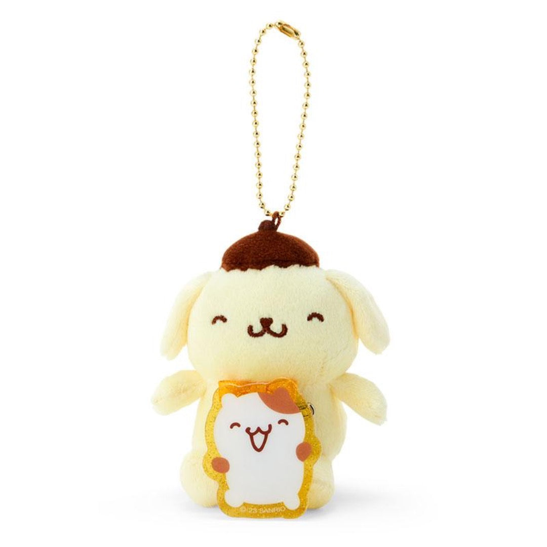 Sanrio Japan Pompompurin Plush With Acrylic Clip