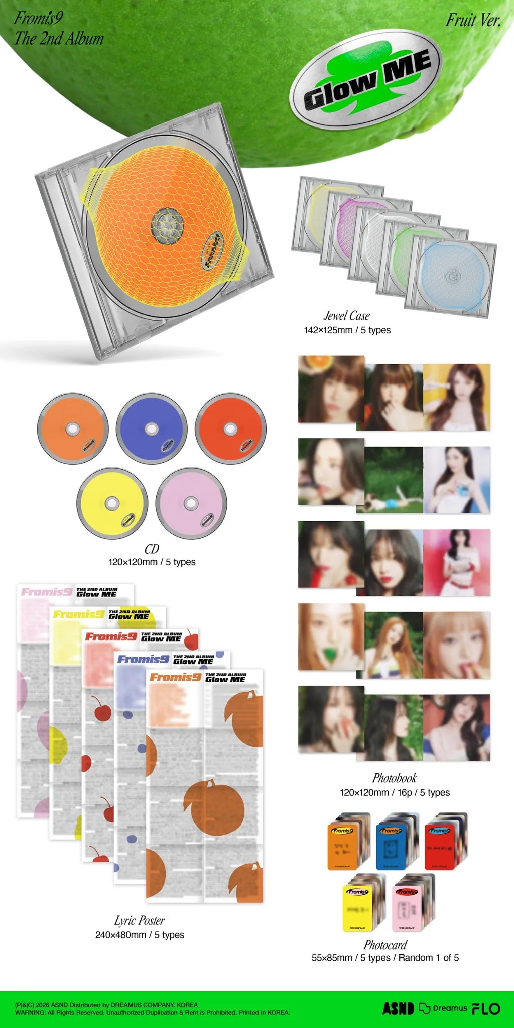 fromis_9 The 2nd Album Glow ME Fruit Ver. contents