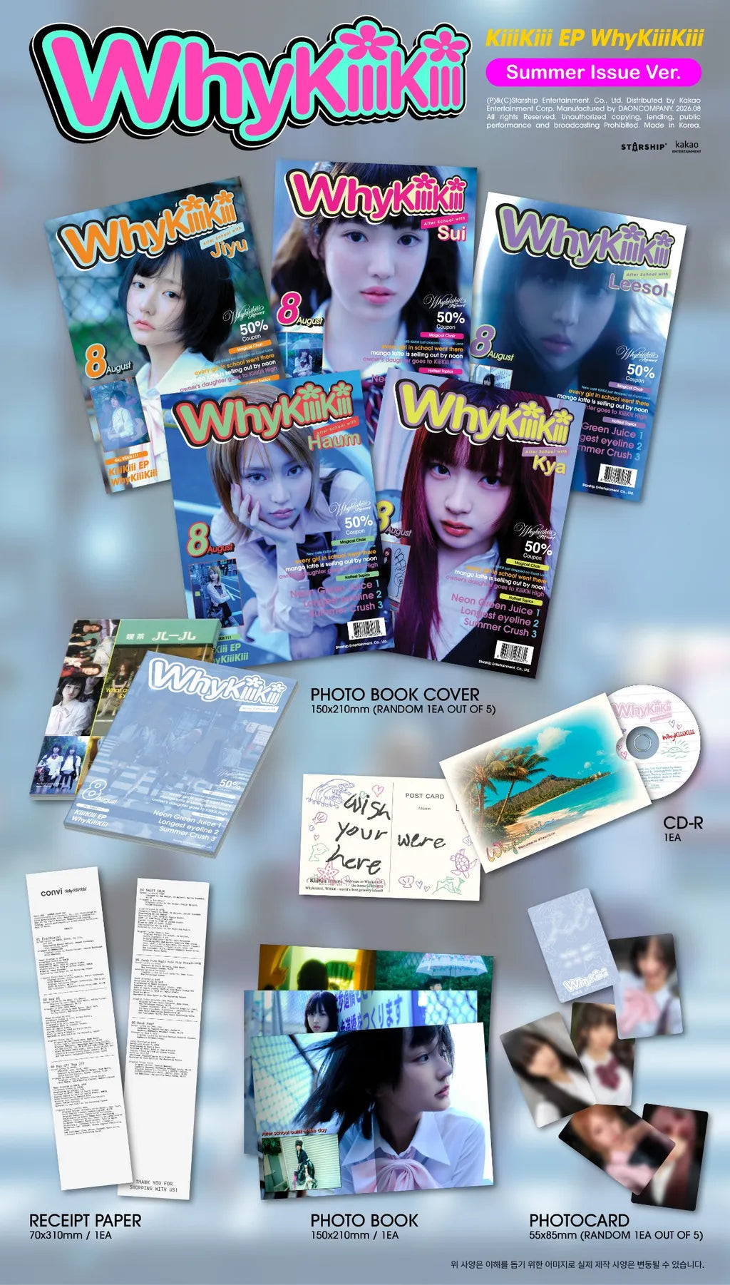 KiiiKiii WhyKiiiKiii Summer Issue Ver. package contents