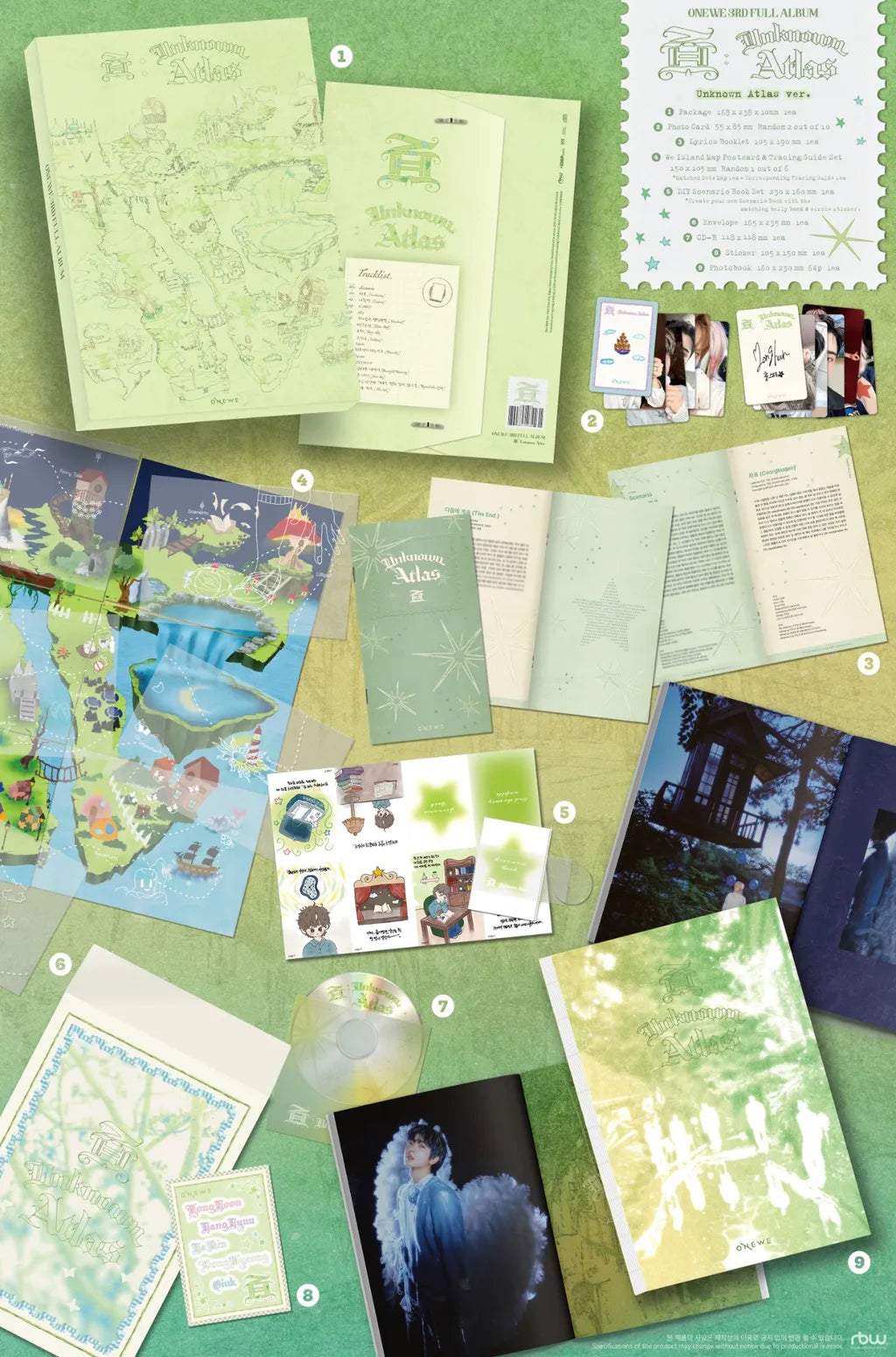 ONEWE Unknown Atlas version album contents