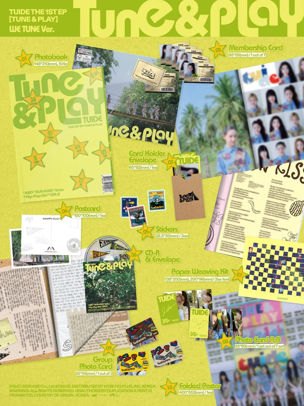 TUIDE The 1st EP TUNE & PLAY WE TUNE Version Inclusions