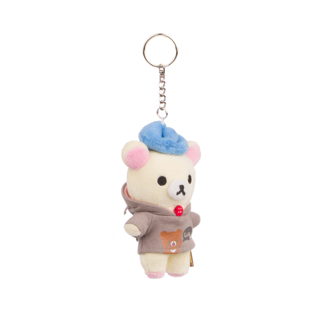 Korilakkuma Grey Hoodie plush keychain