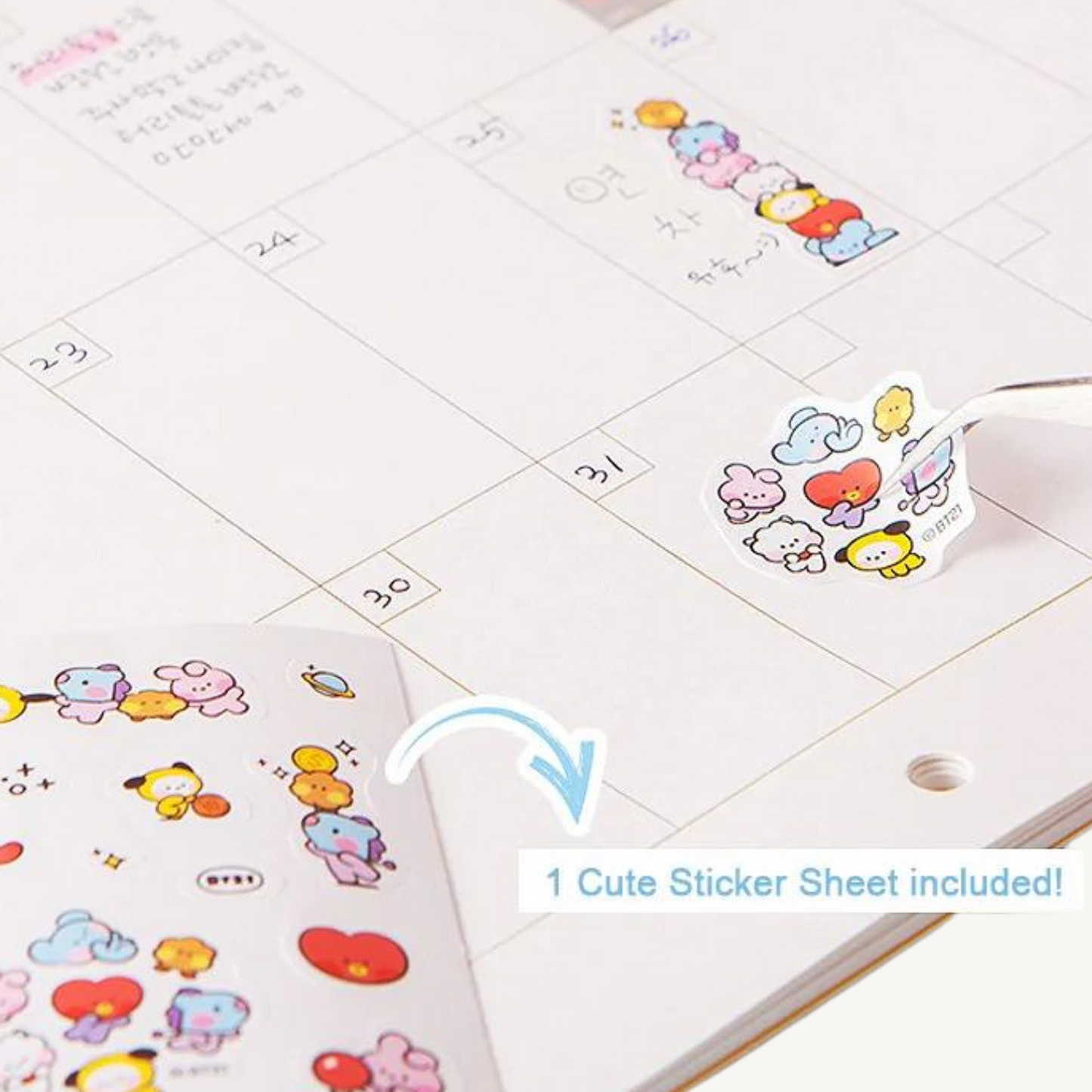 BT21 Monthly Planner with Sticker Pack