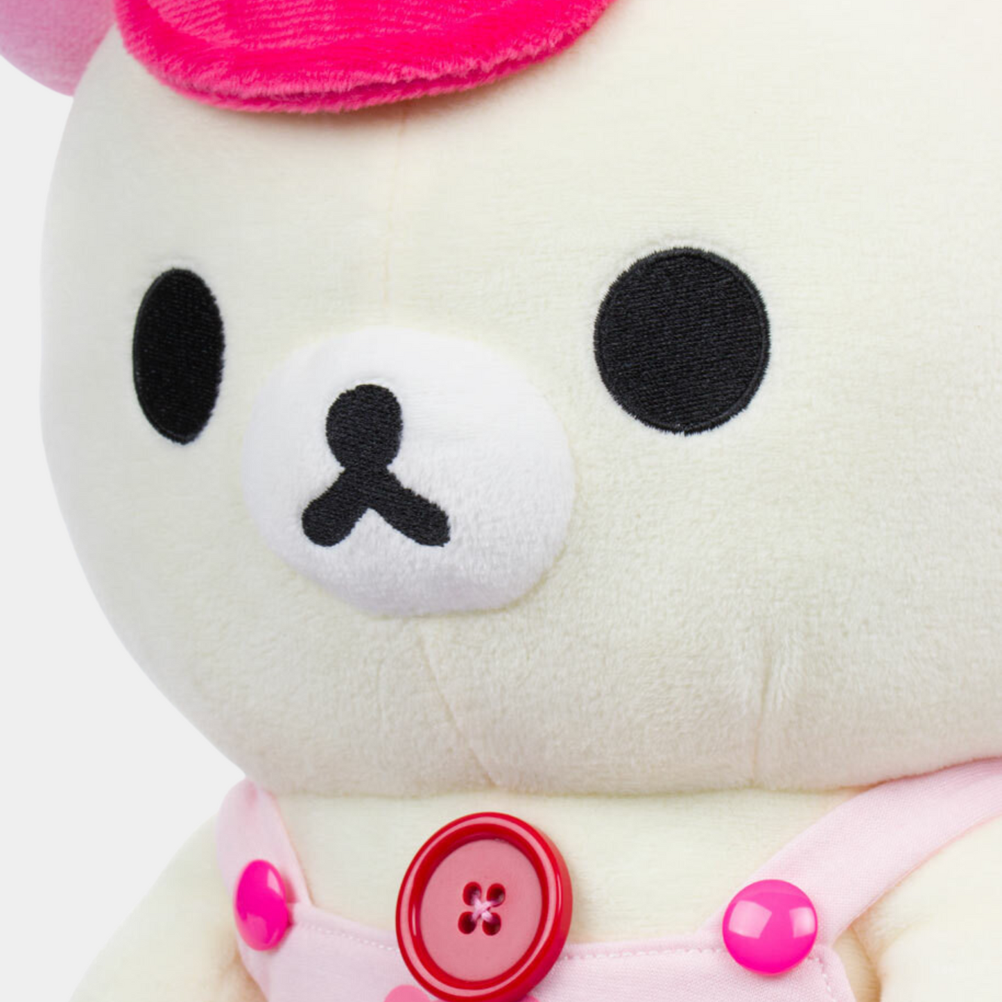 Korilakkuma in a Pink Overall Dress and Cap