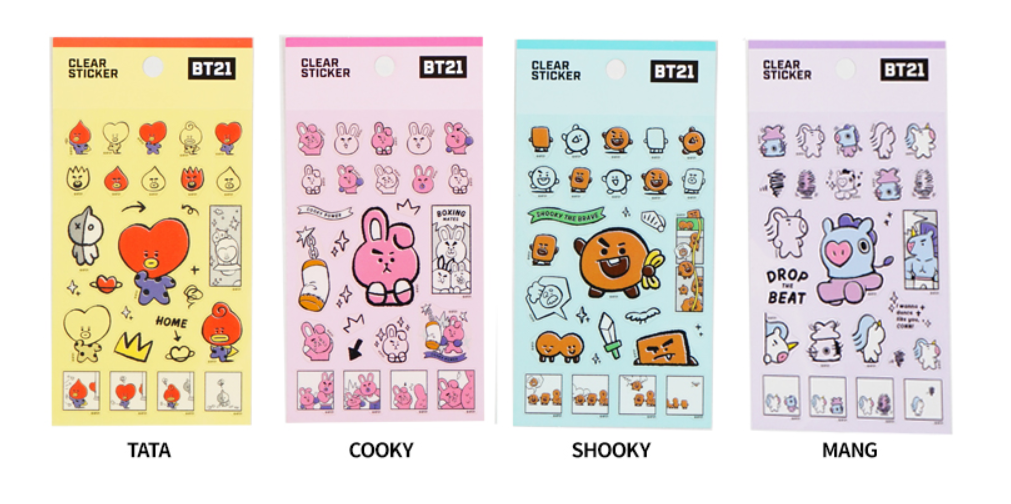 BT21 Clear Stickers