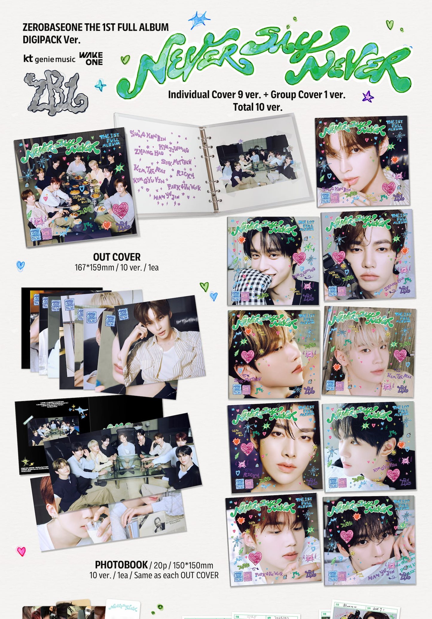 [PRE-ORDER] ZEROBASEONE 1ST FULL ALBUM [NEVER SAY NEVER/DIGIPACK VER.]