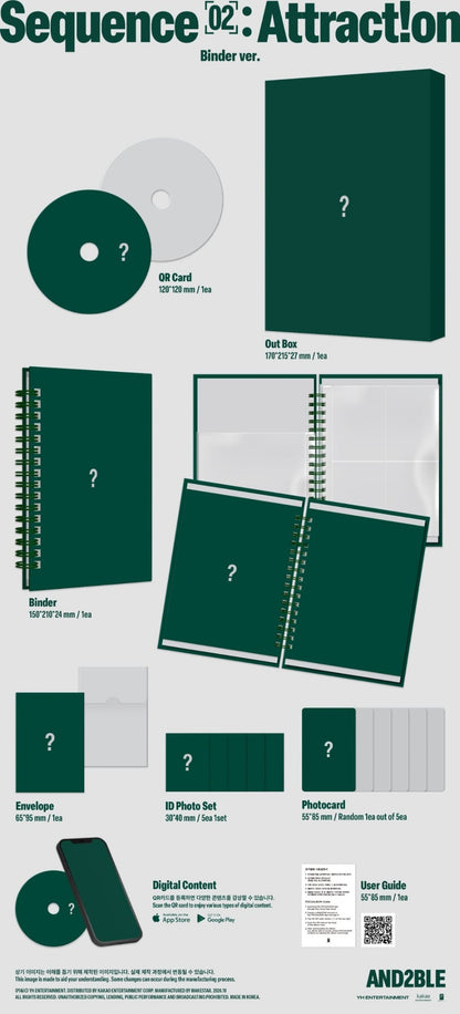AND2BLE Sequence 02 Attraction Binder version contents