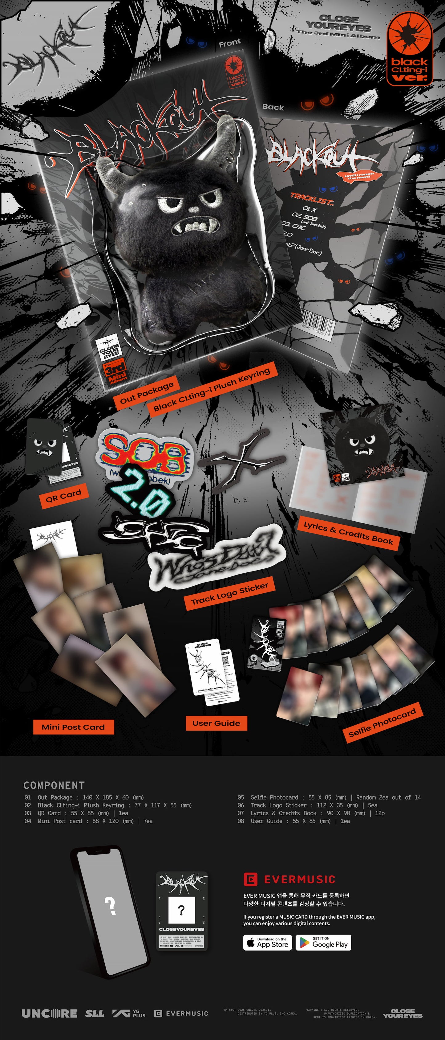 CLOSE YOUR EYES The 3rd Mini Album ['blackout' / black CLting-i ver.]