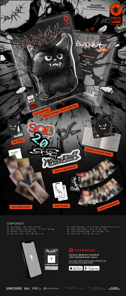 CLOSE YOUR EYES The 3rd Mini Album ['blackout' / black CLting-i ver.]