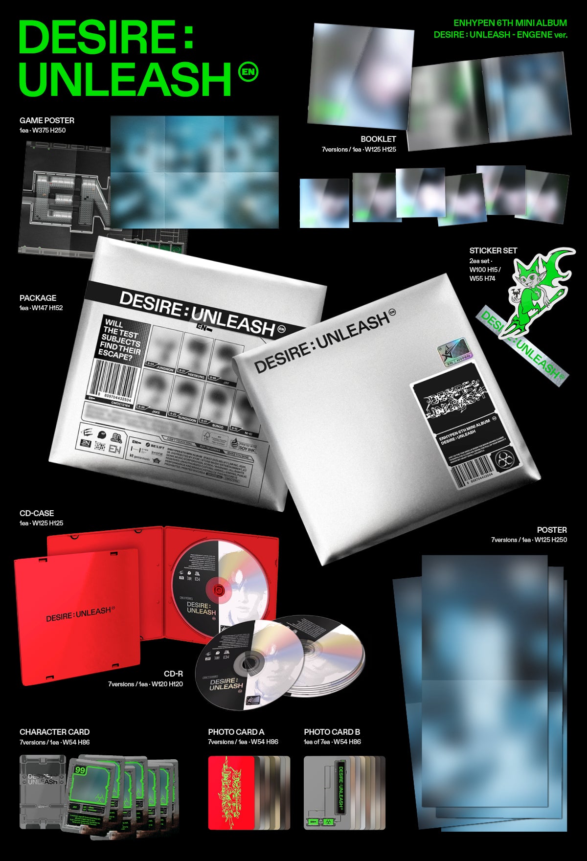 [PRE-ORDER] ENHYPEN 6TH MINI ALBUM [DESIRE : UNLEASH/ENGENE Ver.]