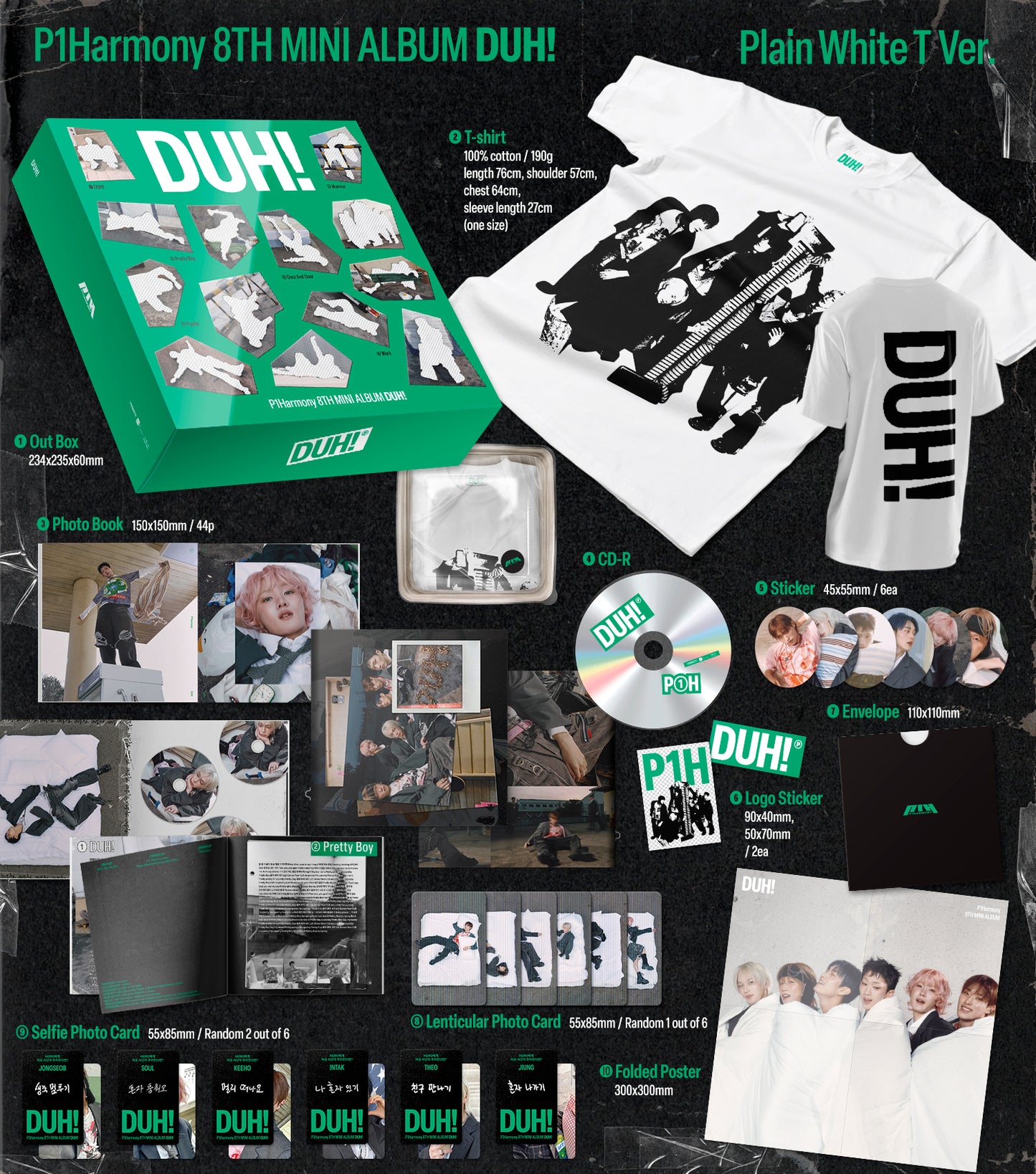 [PRE-ORDER] P1HARMONY 8TH MINI ALBUM [DUH!/Plain White T VER]