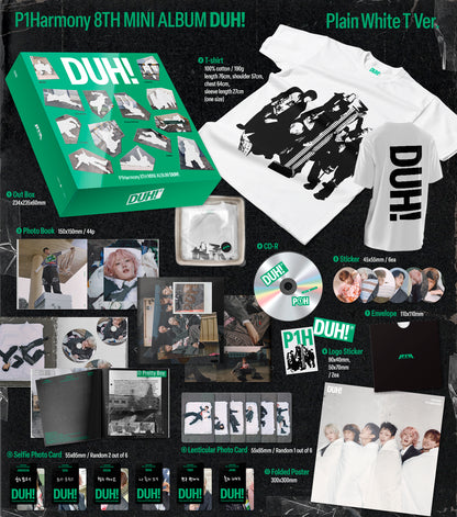 [PRE-ORDER] P1HARMONY 8TH MINI ALBUM [DUH!/Plain White T VER]