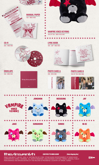 [PRE-ORDER] ENHYPEN [THE SIN : VANISH/Voice Keyring Ver.]