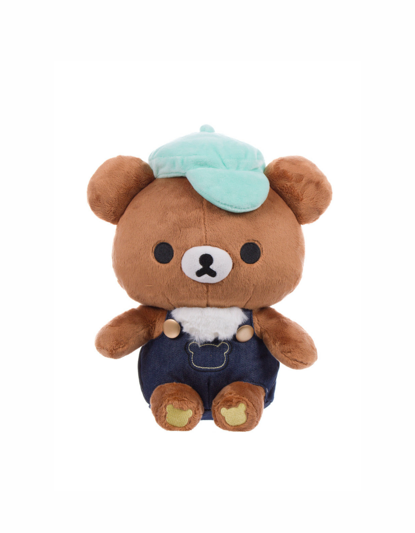 Chairoikoguma in Denim Overall and Aqua cap Plush