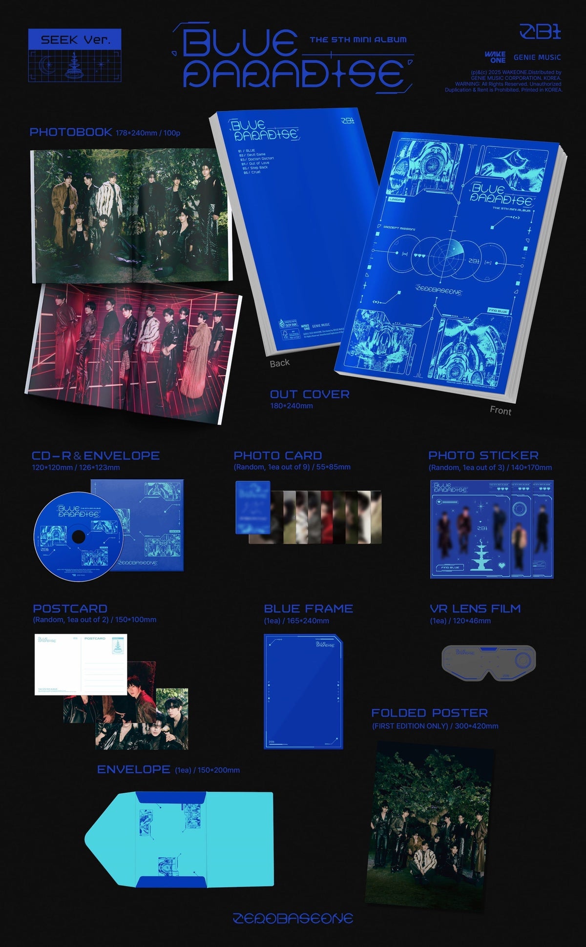 [MAKESTAR EXCLUSIVE] ZEROBASEONE THE 5TH MINI ALBUM [BLUE PARADISE/STANDARD VER.] product image