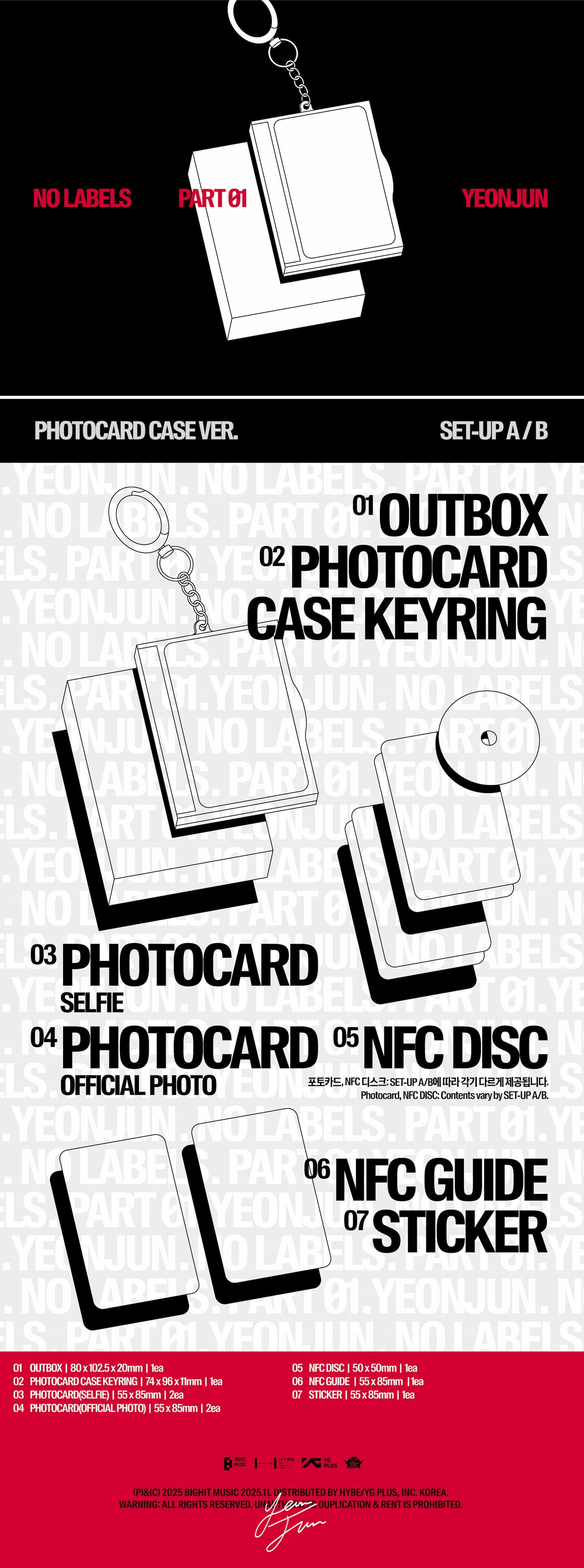 [PRE-ORDER] YEONJUN ALBUM [NO LABELS: PART 01/PHOTOCARD CASE VER.]