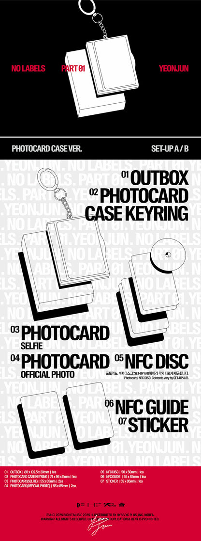 [PRE-ORDER] YEONJUN ALBUM [NO LABELS: PART 01/PHOTOCARD CASE VER.]