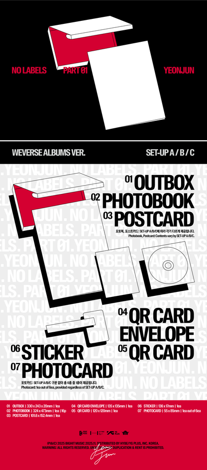 [PRE-ORDER] YEONJUN ALBUM [NO LABELS: PART 01/WEVERSE ALBUMS VER.]