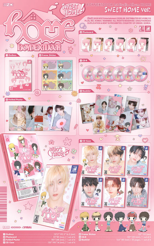 [PRE-ORDER][MAKESTAR EXCLUSIVE] BOYNEXTDOOR 1ST STUDIO ALBUM [HOME/SWEET HOME Ver.]