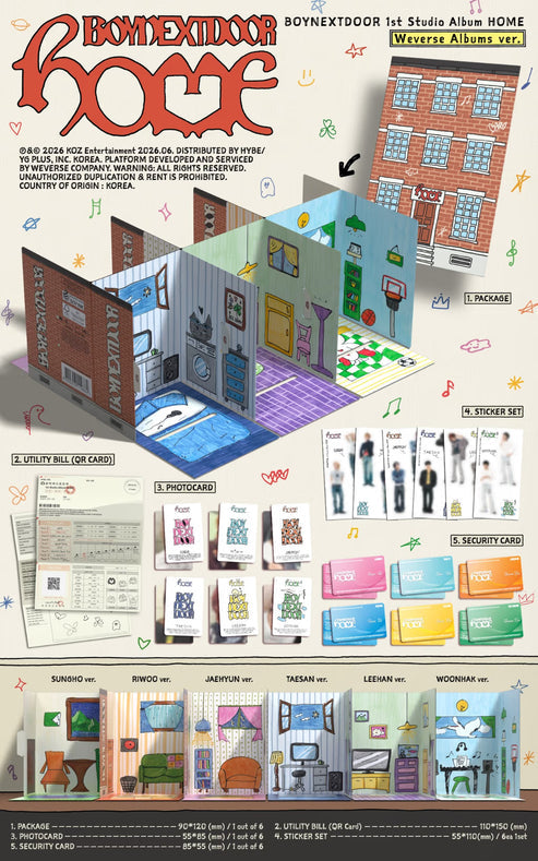 [PRE-ORDER][MAKESTAR EXCLUSIVE] BOYNEXTDOOR 1ST STUDIO ALBUM [HOME/WEVERSE ALBUMS Ver.]