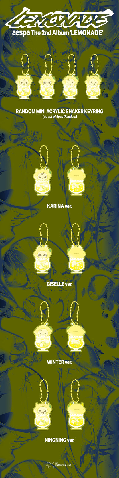 [PRE-ORDER] AESPA - MAKE IT LEMONADE OFFICAL MD [RANDOM MINI ACRYLIC SHAKER KEYRING]