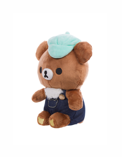 Chairoikoguma in Denim Overall and Aqua cap Plush