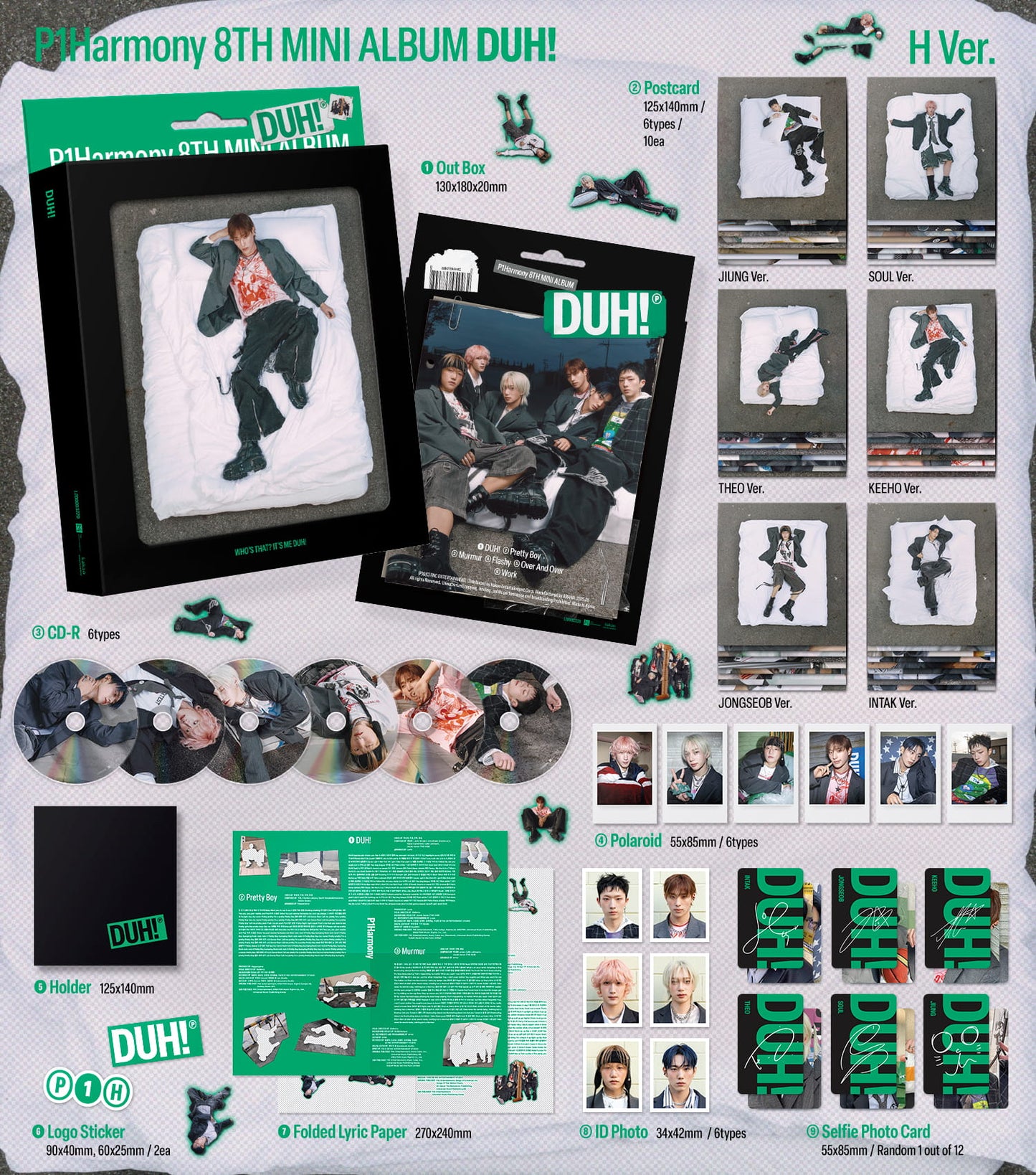 [PRE-ORDER] P1HARMONY 8TH MINI ALBUM [DUH!/H VER]