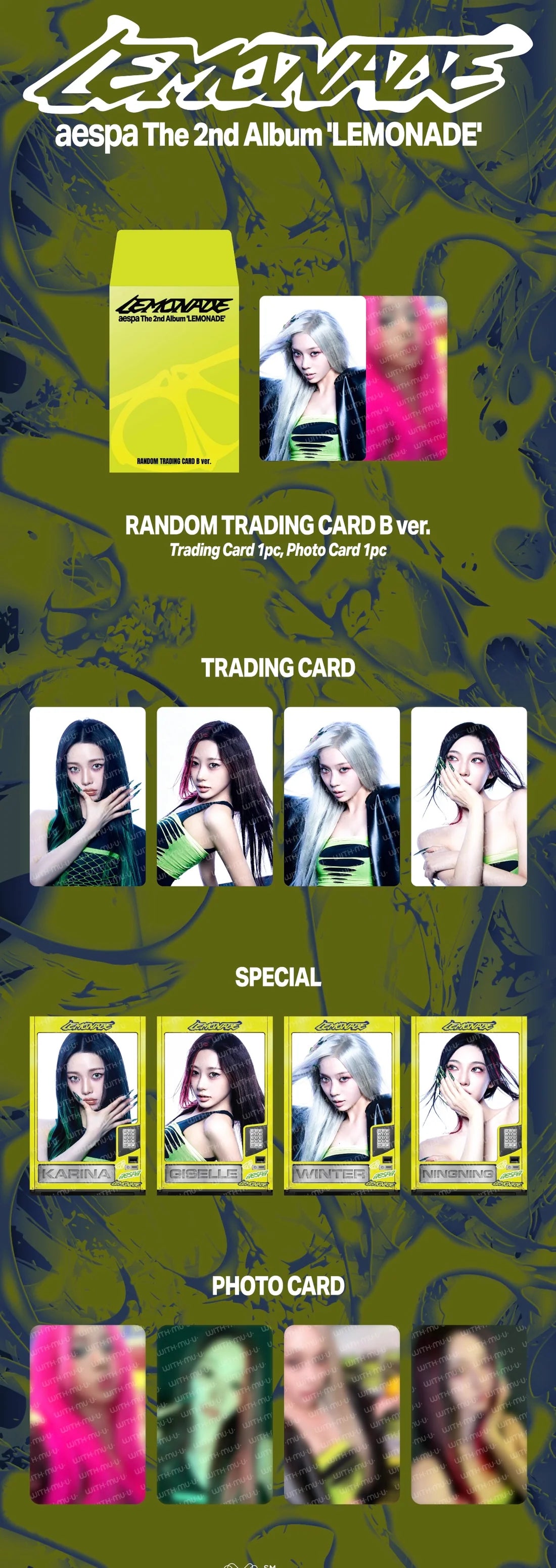 [PRE-ORDER] AESPA - MAKE IT LEMONADE OFFICAL MD [RANDOM TRADING CARD/WDA VER.]