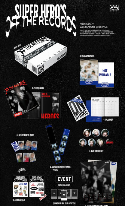[PRE-ORDER] P1Harmony - 2026 Season's Greetings [SUPER HERO'S OFF THE RECORD]