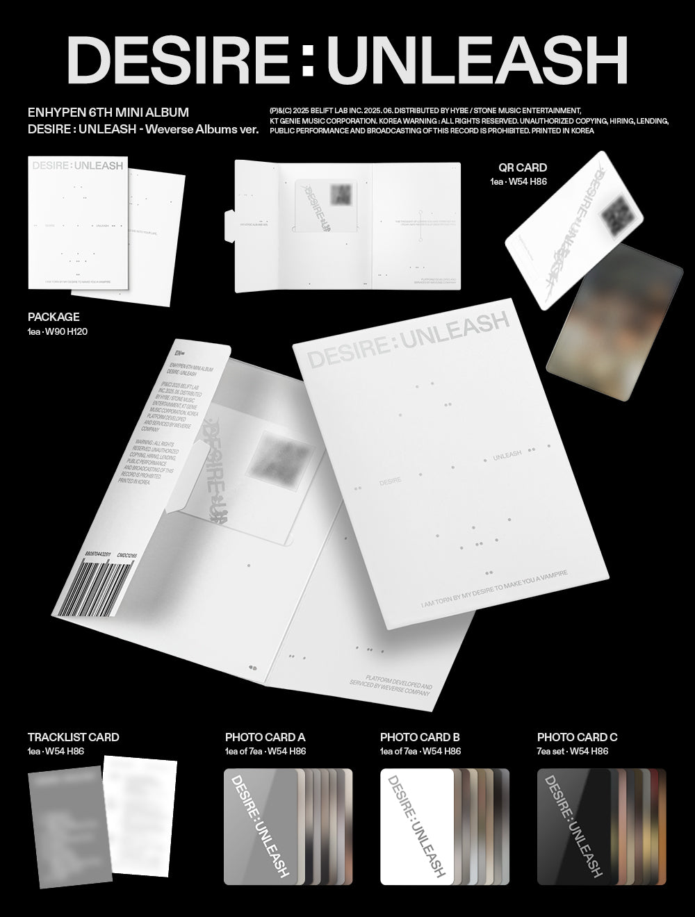 [PRE-ORDER] ENHYPEN 6TH MINI ALBUM [DESIRE : UNLEASH/Weverse Ver.]