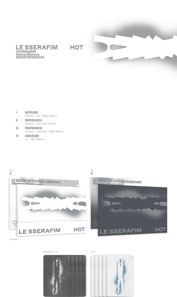 MAKESTAR EXCLUSIVE] LE SSERAFIM 5TH MINI ALBUM [HOT/Weverse