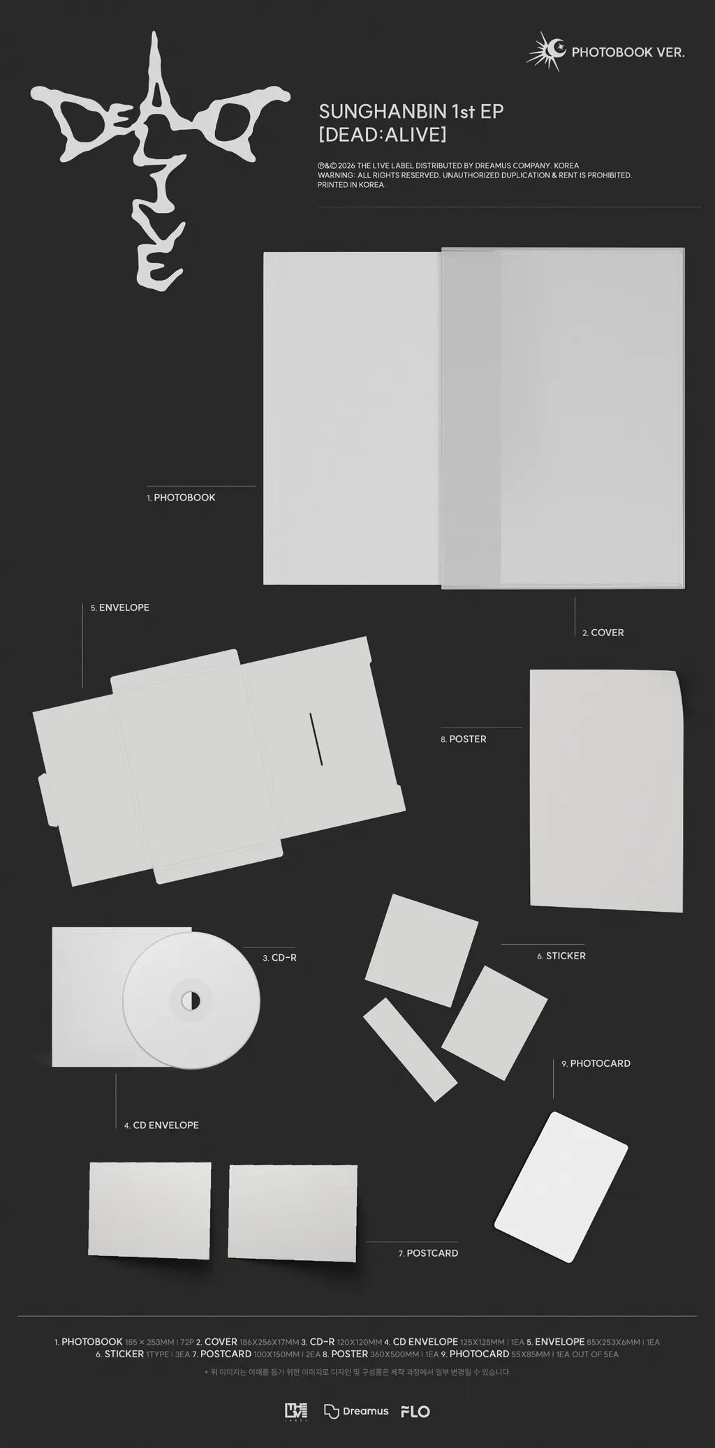 [PRE-ORDER] SUNGHANBIN 1st EP [DEAD:ALIVE] (Photobook Ver.)