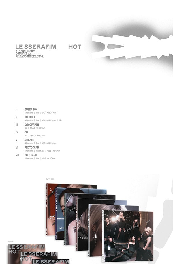 [MAKESTAR EXCLUSIVE] LE SSERAFIM 5TH MINI ALBUM [HOT/Compact Ver.] product image