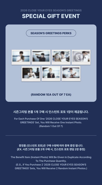 [PRE-ORDER] Close Your Eyes - 2026 Season's Greetings [TO CLOSER ISLAND]