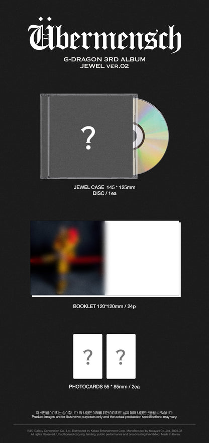 [PRE-ORDER] G-DRAGON 3RD ALBUM [ÜBERMENSCH/JEWEL Ver]