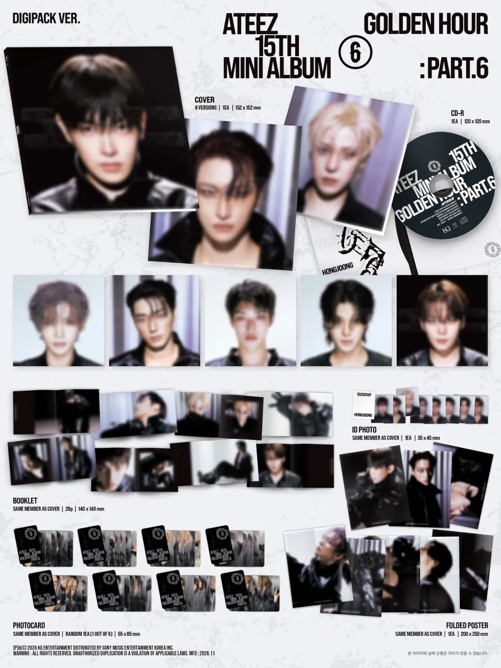 ATEEZ GOLDEN HOUR : Part.6 Digipack package contents