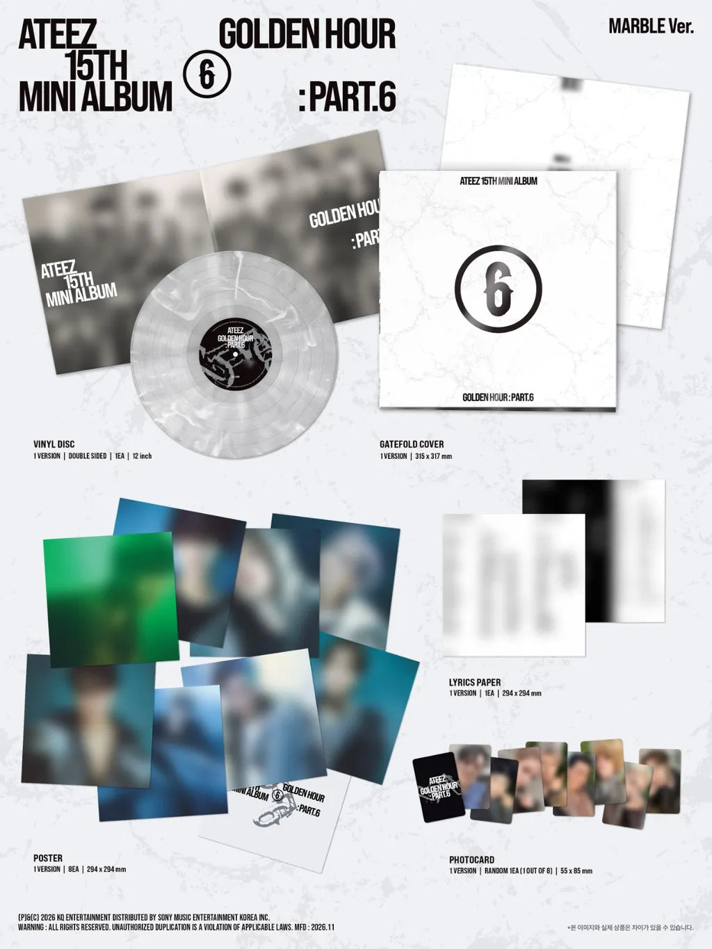 ATEEZ MARBLE vinyl package contents