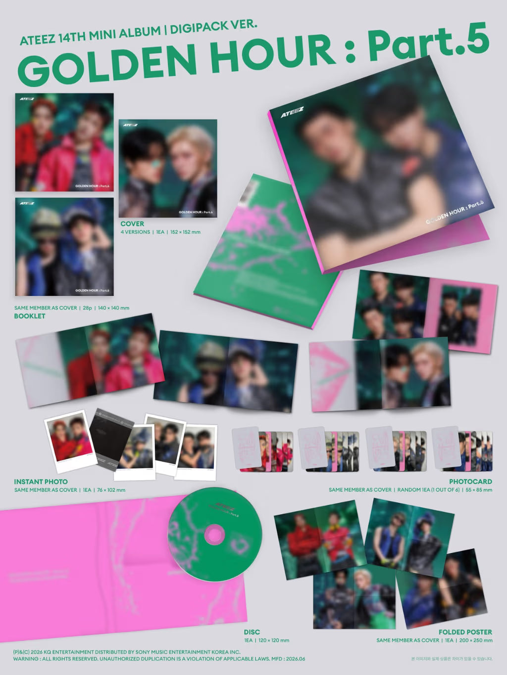 [PRE-ORDER] ATEEZ 14TH MINI ALBUM [GOLDEN HOUR : Part.5/DIGIPACK UNIT VER.]