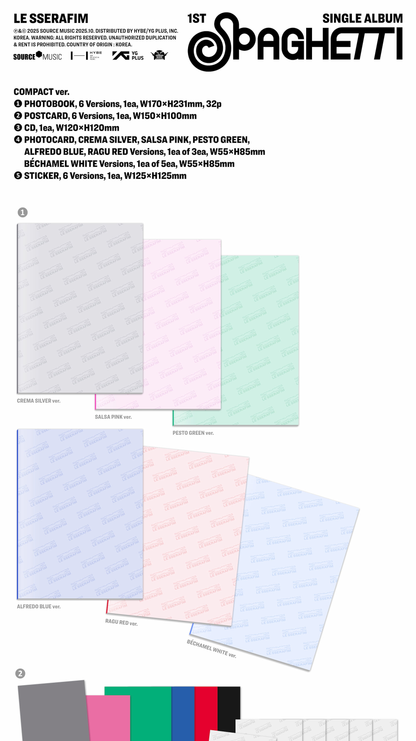 [PRE-ORDER] LE SSERAFIM 1st Single Album [SPAGHETTI/COMPACT VER.]
