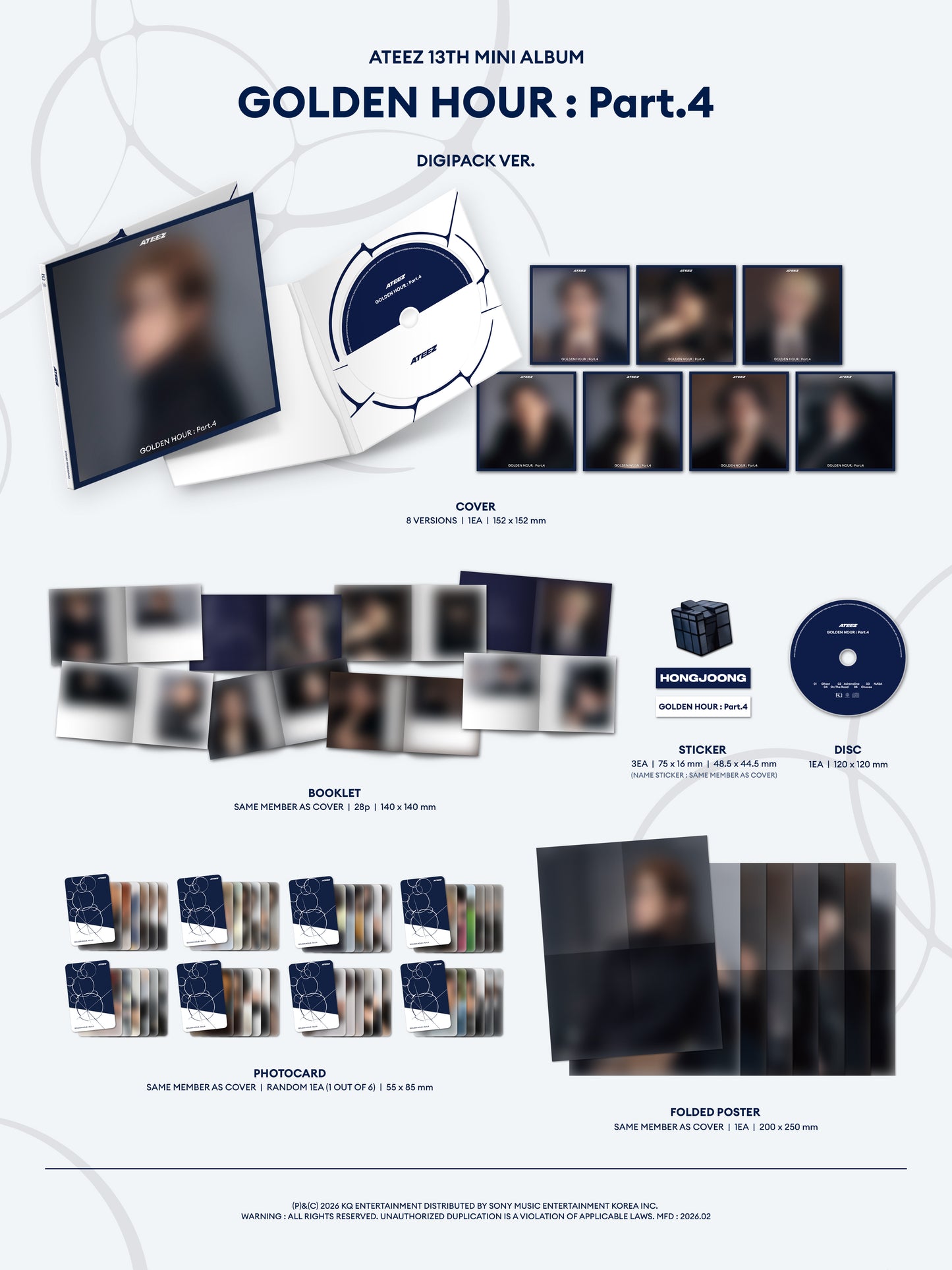 ATEEZ 13TH MINI ALBUM [GOLDEN HOUR : Part.4/DIGIPACK VER./RANDOM]