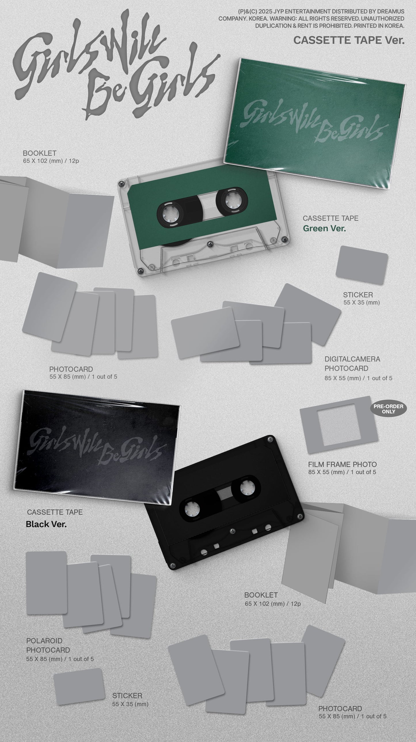 [PRE-ORDER] ITZY ALBUM (GIRLS WILL BE GIRLS/CASSETTE Ver.)