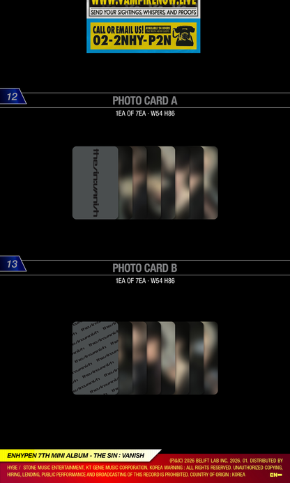 [PRE-ORDER] ENHYPEN [THE SIN : VANISH/Standard Ver.]