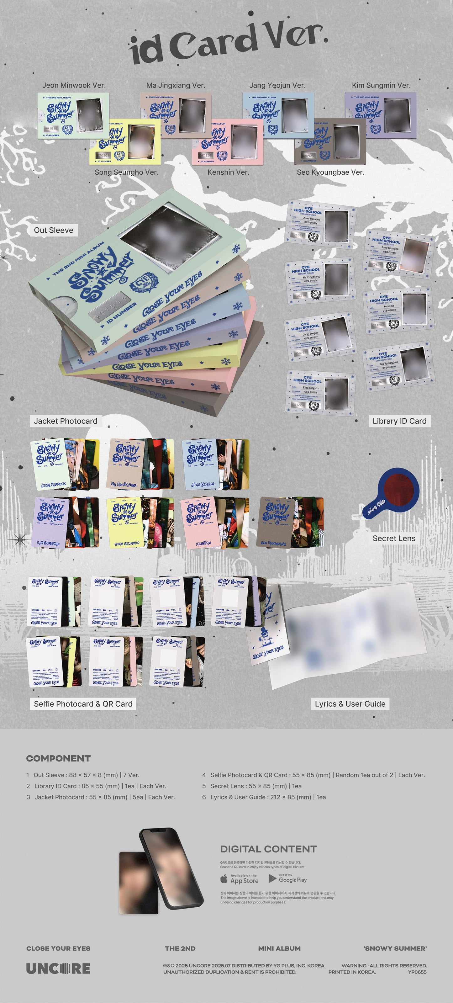 [MAKESTAR EXCLUSIVE] CLOSE YOUR EYES THE 2ND MINI ALBUM [SNOWY SUMMER/ID CARD VER. (POCAALBUM)]