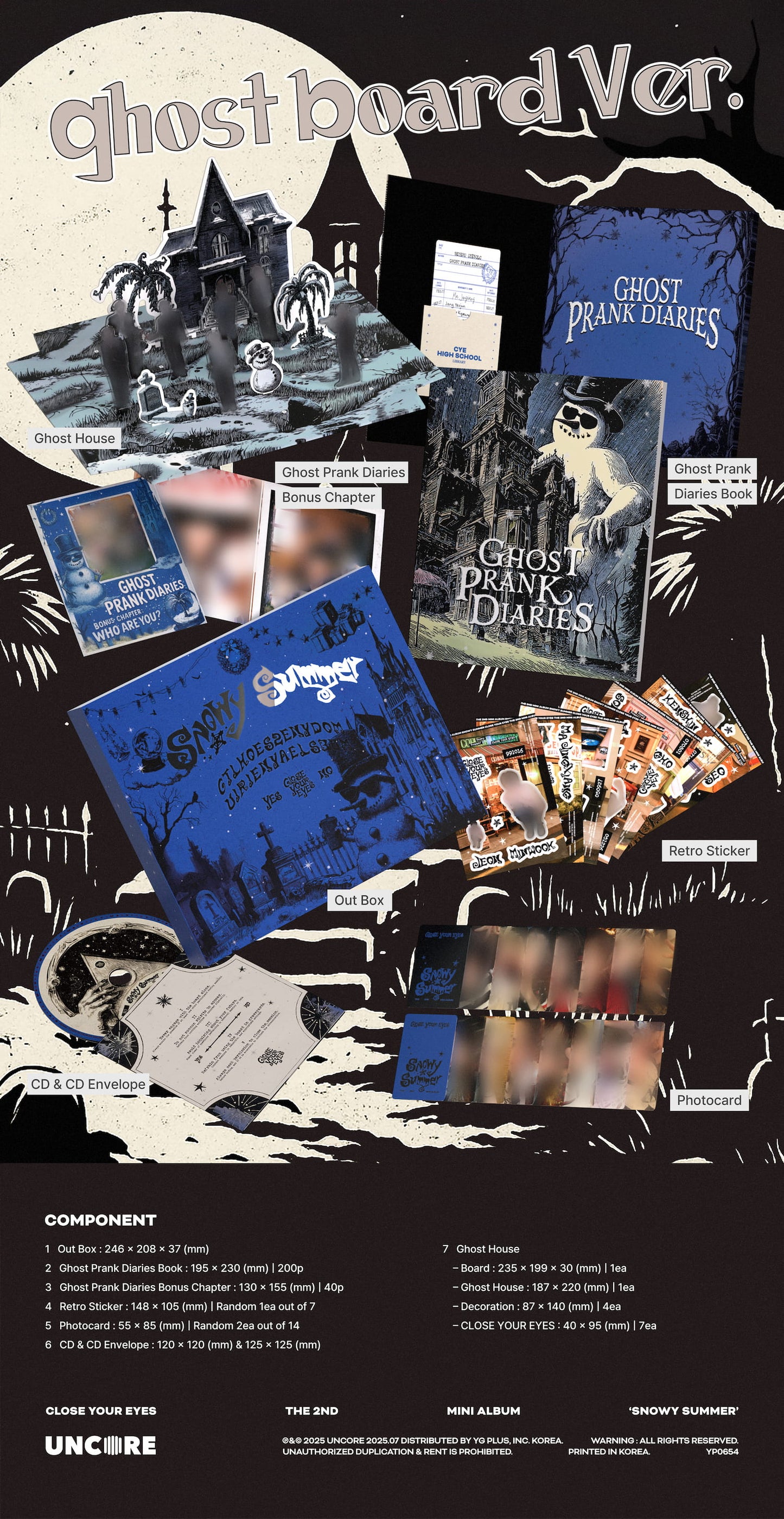 CLOSE YOUR EYES THE 2ND MINI ALBUM [SNOWY SUMMER/GHOST BOARD VER.]