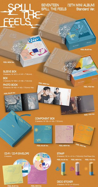 [PRE-ORDER] [MAKESTAR EXCLUSIVE] SEVENTEEN 12TH MINI ALBUM [SPILL THE FEELS/Standard Ver. 3Sets]