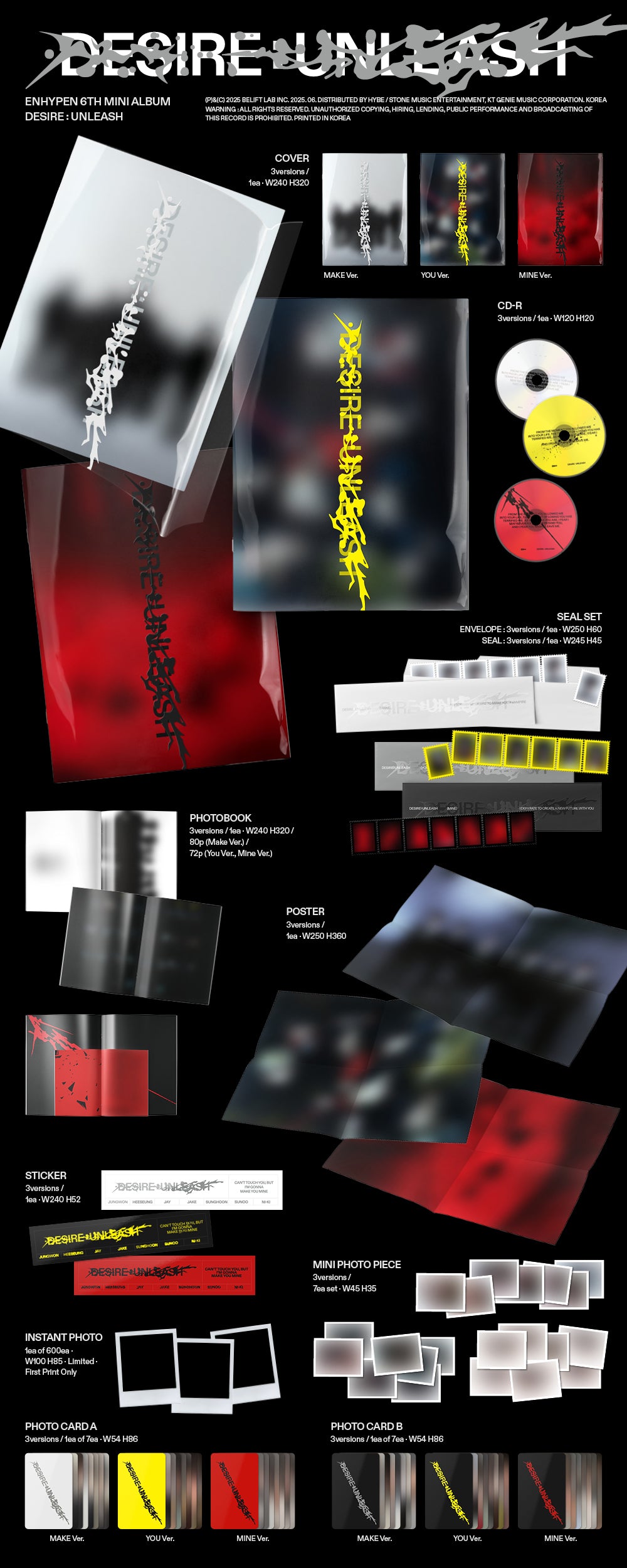 [PRE-ORDER] ENHYPEN 6TH MINI ALBUM [DESIRE : UNLEASH/STANDARD Ver.]